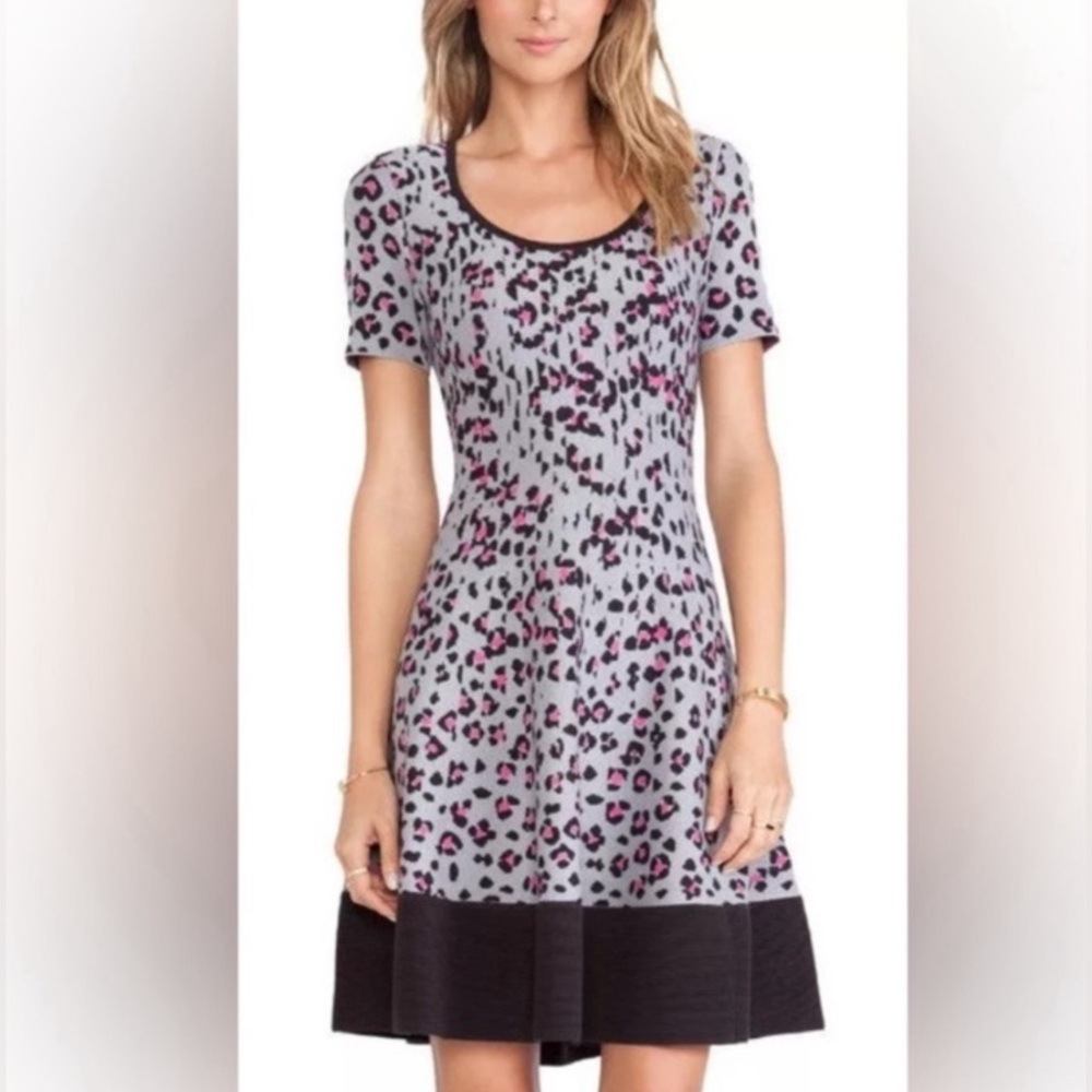 kate spade Gray and Pink Leopard Print Mini Dress